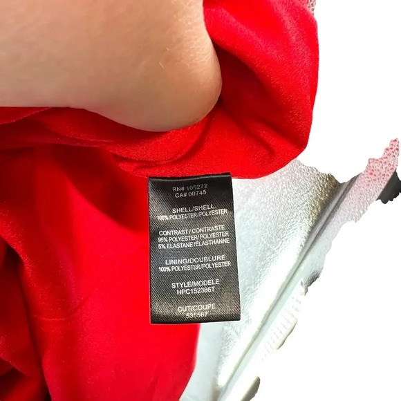 Halston Heritage Sleeveless Crepe Dress With Side Strips In Red Size 0 - Picture 15 of 16